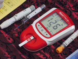 A hemoglobinometer measures hemoglobin levels in the blood 