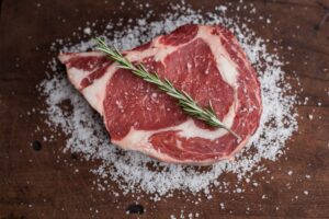 Steak is a heme iron source, useful for raising hemoglobin levels in anemic people. 
