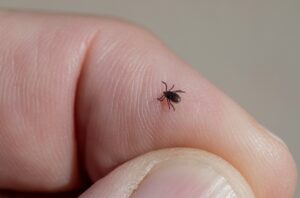 Babesiosis is caused by the bite of an infected tick. 