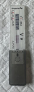 Urine moving through the membrane after the dip.